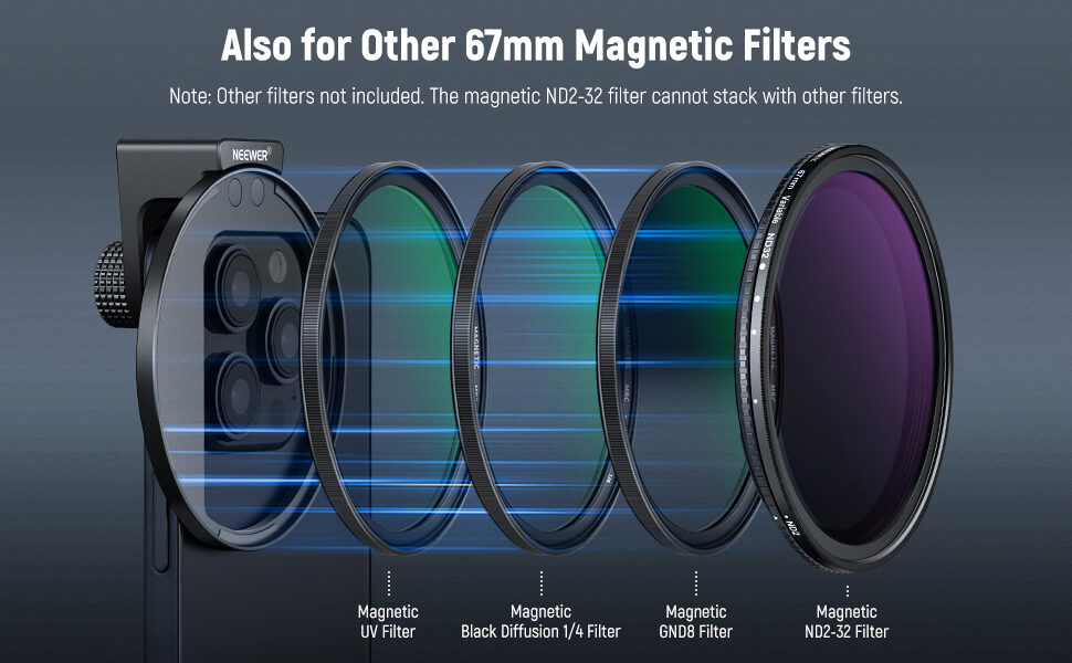 Neewer 67mm magnetic cpl filter with cold shoe phone clip ฟิลเตอร์แม่เหล็ก ฟิลเตอร์กล้อง 5