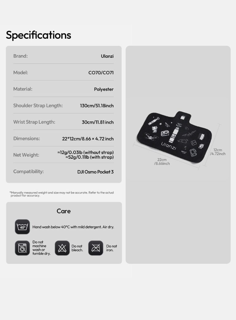 Ulanzi co70 co71 camera protective wrap for pocket 3 ผ้าห่อกล้อง dji osmo pocket 3 (10)