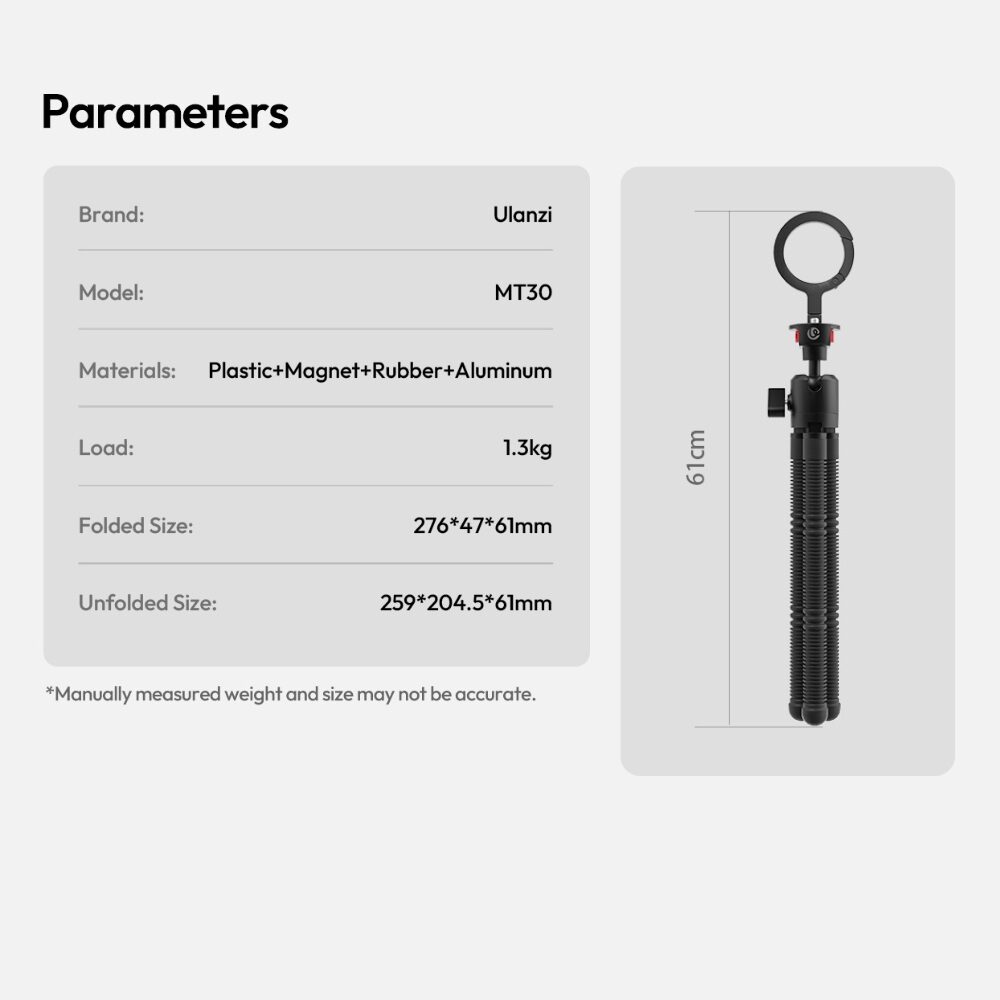 Ulanzi mt30 magnetic flexible tripod ขาตั้งกล้อง แม่เหล็ก magsafe ขาปลาหมึก 12