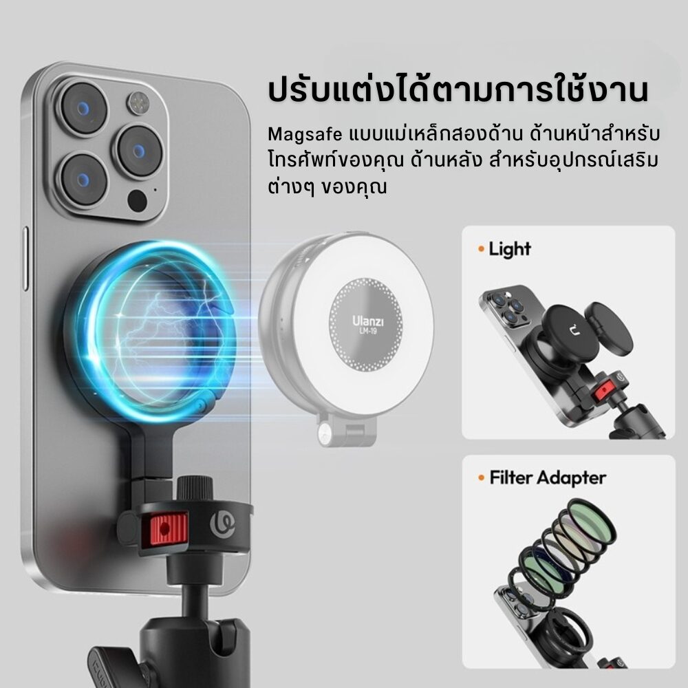 Ulanzi mt30 magnetic flexible tripod ขาตั้งกล้อง แม่เหล็ก magsafe ขาปลาหมึก 4