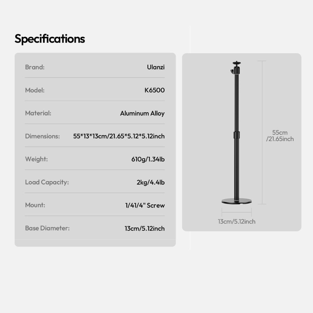 Ulanzi studio light stand for k6500 ขาตั้งไฟ 3