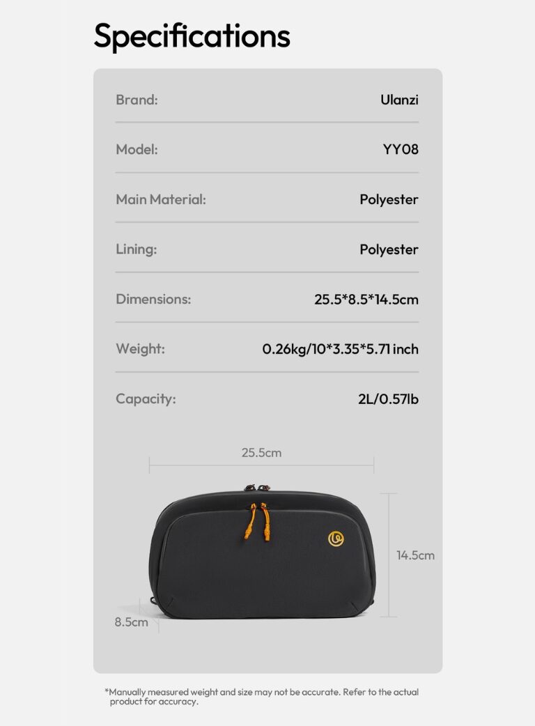 Ulanzi yy08 techlite sling bag กระเป๋าสะพายข้าง กระเป๋าอเนกประสงค์ ความจุ 2l (11)