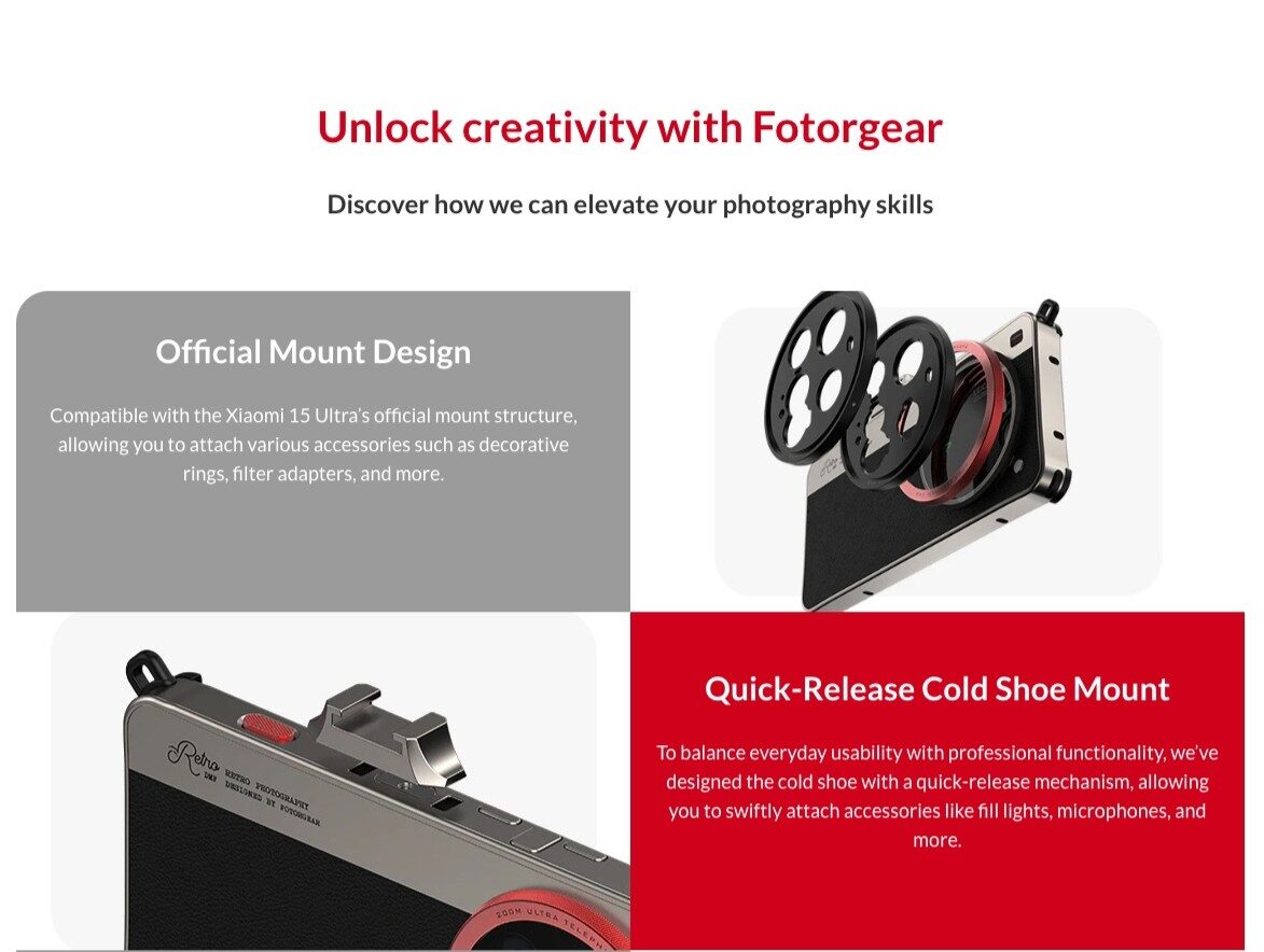 Fotorgear retro style photography kit for xiaomi 15 ultra 2 0