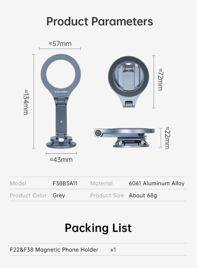 Falcam f22&f38 magnetic phone holder ที่จับโทรศัพท์ ขาตั้งมือถือ แม่เหล็ก magsafe อเนกประสงค์ (7)