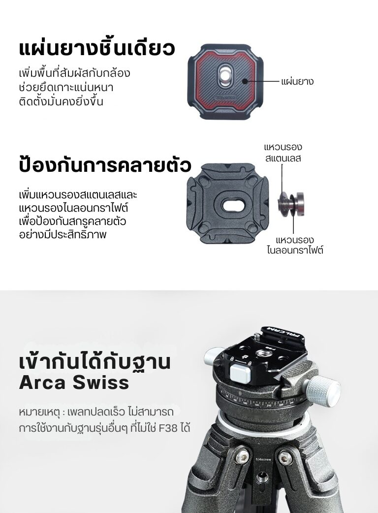 Falcam f38 multi hole quick release kit ชุดเพลทพร้อมฐานระบบปลดเร็ว สำหรับต่อกับ ขาตั้งกล้อง (5)
