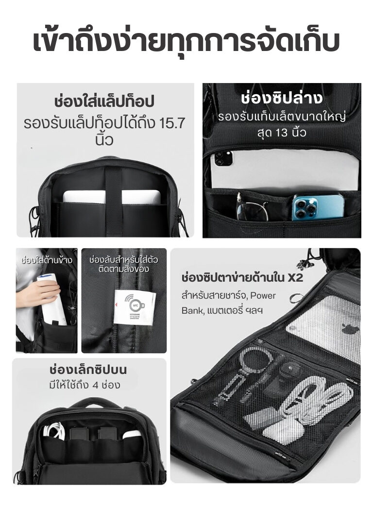 Ulanzi bc007 tactical camera backpack 28l กระเป๋าเป้ กระเป๋ากล้อง แทคติคอล ความจุ 28 ลิตร สำหรับช่างภาพมืออาชีพ 9