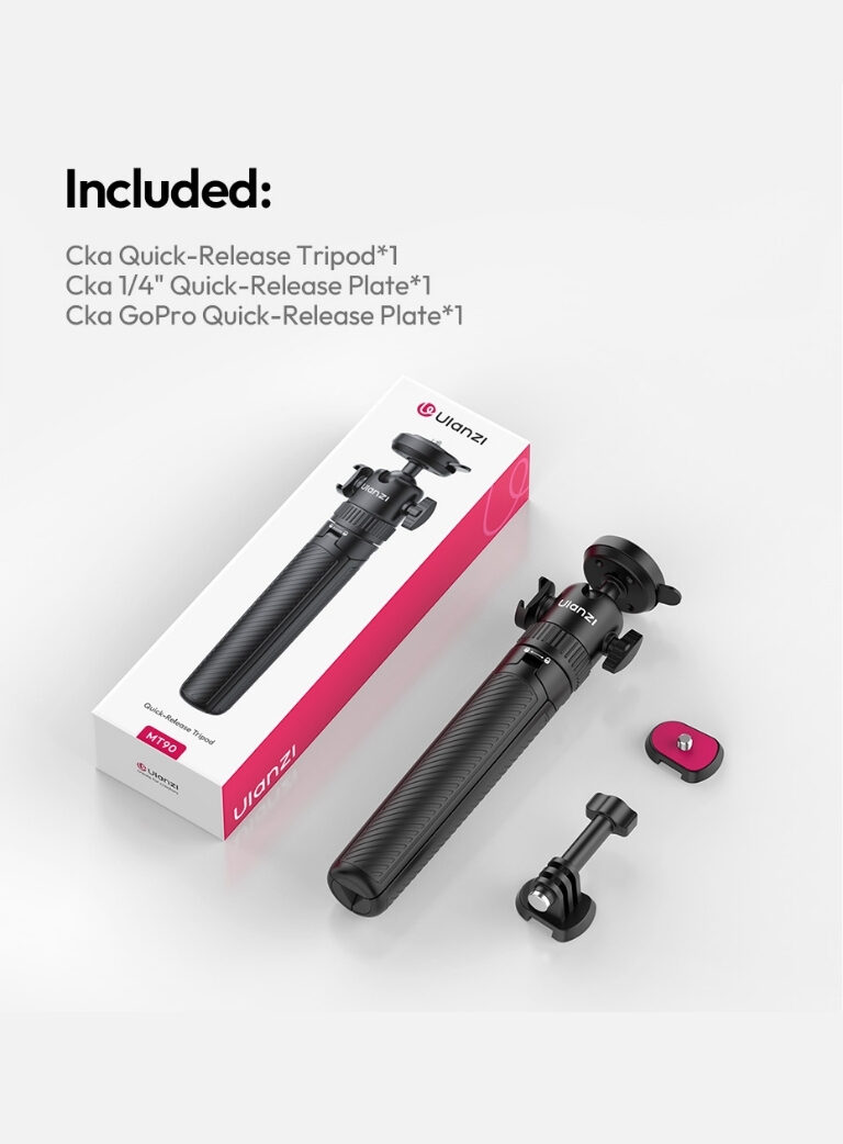 Ulanzi mt90 cka quick release tripod ขาตั้งกล้อง 2in1 ขาตั้งมือถือ น้ำหนักเบา 189g พร้อมไม้เซลฟี่ (12)
