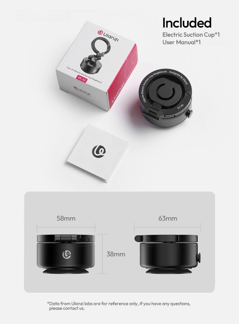 Ulanzi sk 22 clip on electric suction cup magmount ที่วางโทรศัพท์ แม่เหล็กดูดไฟฟ้า ขาตั้ง magsafe พร้อม maglock hook (11)