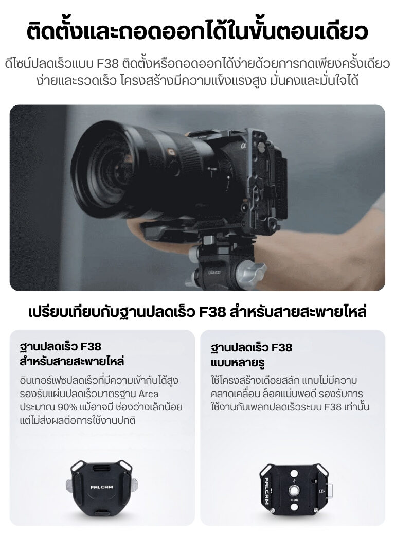 Falcam f38 multi functional quick release base ฐานปลดล็อกเร็ว f38 อเนกประสงค์ (2)