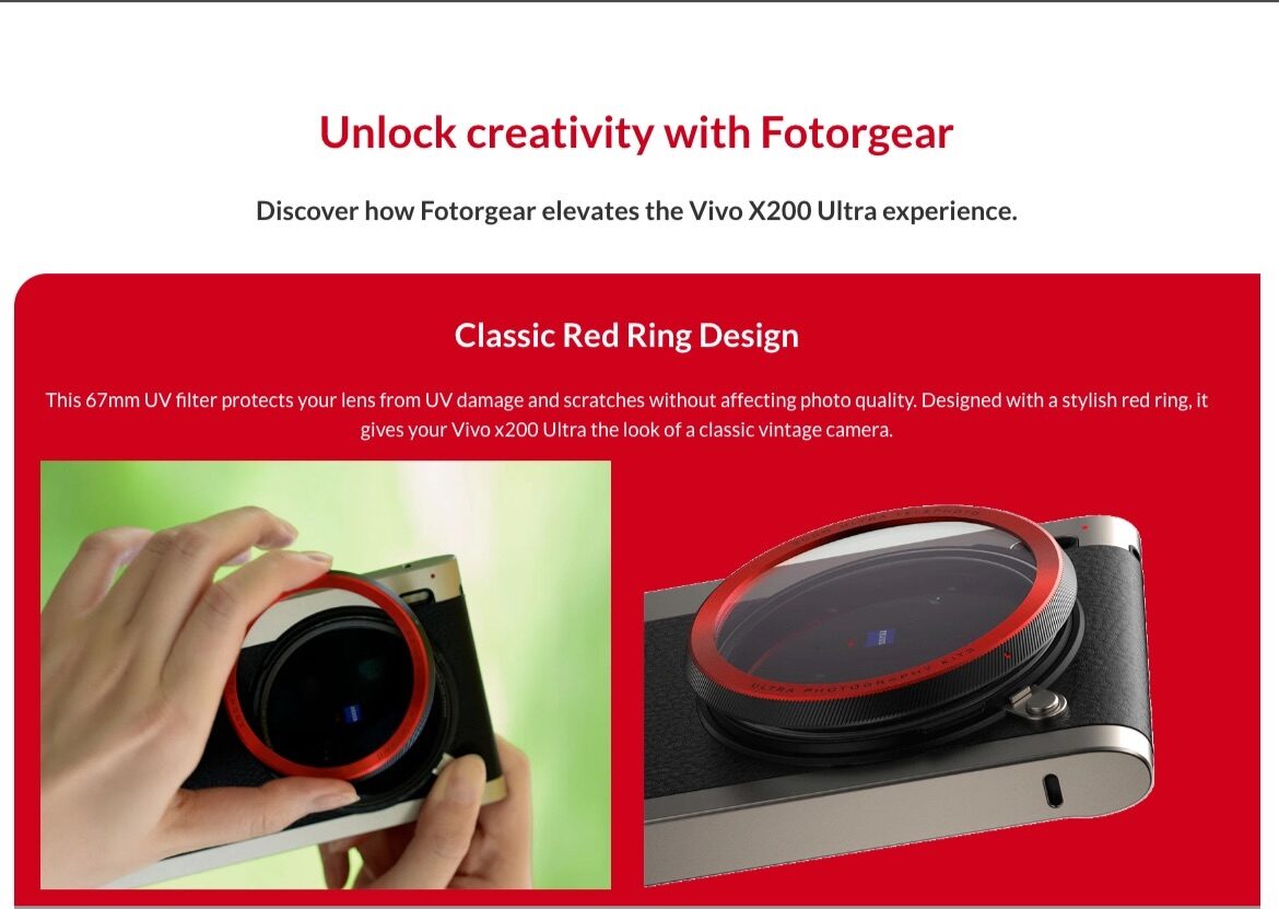Fotorgear retro photography kit for vivo x200 ultra ชุดเคสกล้องวินเทจ สำหรับ vivo x200 ultra 2 0