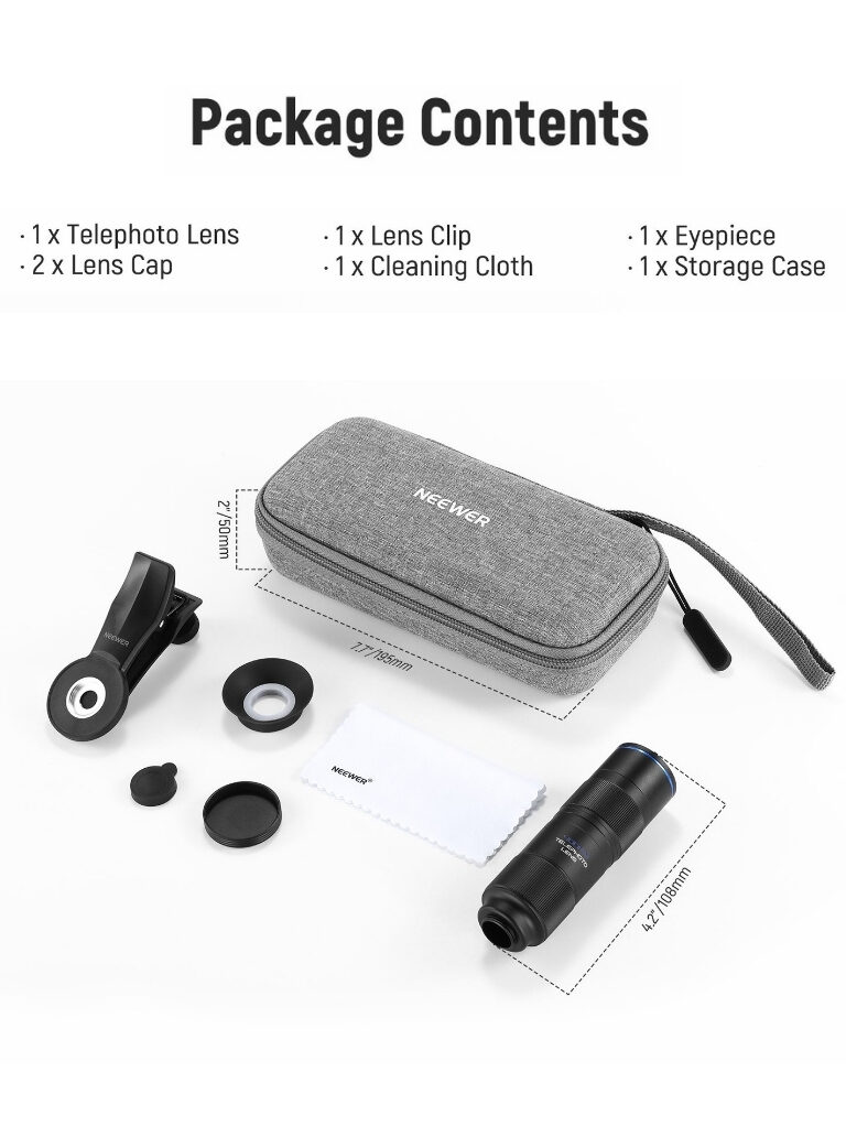 Neewer ls 78 400mm phone telephoto lens with 17mm threaded lens clip (20)