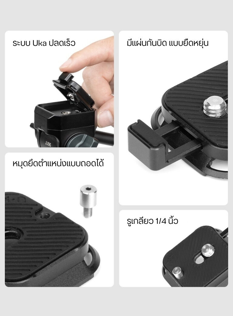 Ulanzi uka09 uka anti twist quick release plate แผ่นรองกล้อง ระบบ quick release ขาตั้งกล้อง เพลทกล้อง เพลทปลดเร็ว (2)