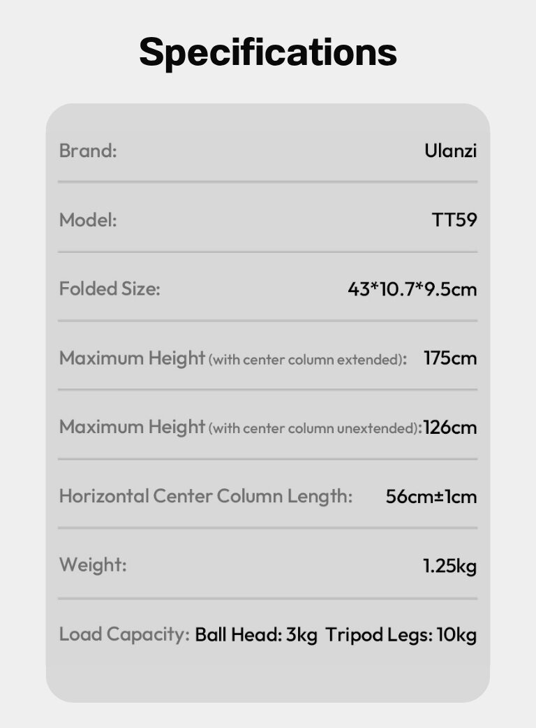 Ulanzi tt59 horizontal center column tripod ขาตั้งกล้อง ปรับแกนกลางแนวนอนได้ ขาตั้งมุมท็อป (17)