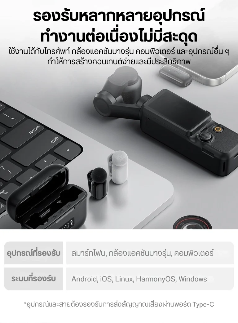 Ulanzi A200 Mini Mic Portable ไมโครโฟนไร้สายจิ๋ว ไมค์ไร้สายมือถือ ไมค์ไลฟ์สด (13)