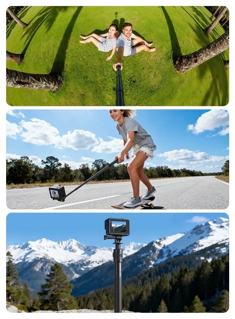Ulanzi VL04 Quick Release Extension Pole for Action Camera ไม้เซลฟี่กล้อง Action ระบบปลดล็อกเร็ว ยืดได้ 114cm DJI360 Insta360 (10)