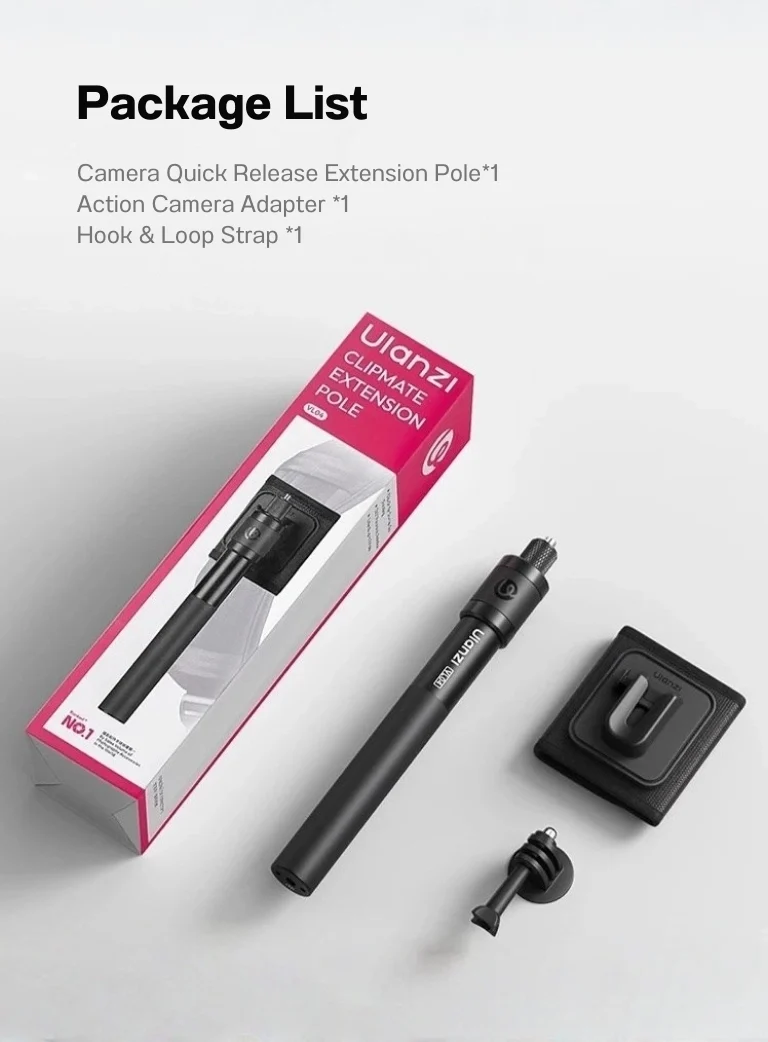 Ulanzi VL04 Quick Release Extension Pole for Action Camera ไม้เซลฟี่กล้อง Action ระบบปลดล็อกเร็ว ยืดได้ 114cm DJI360 Insta360 (15)