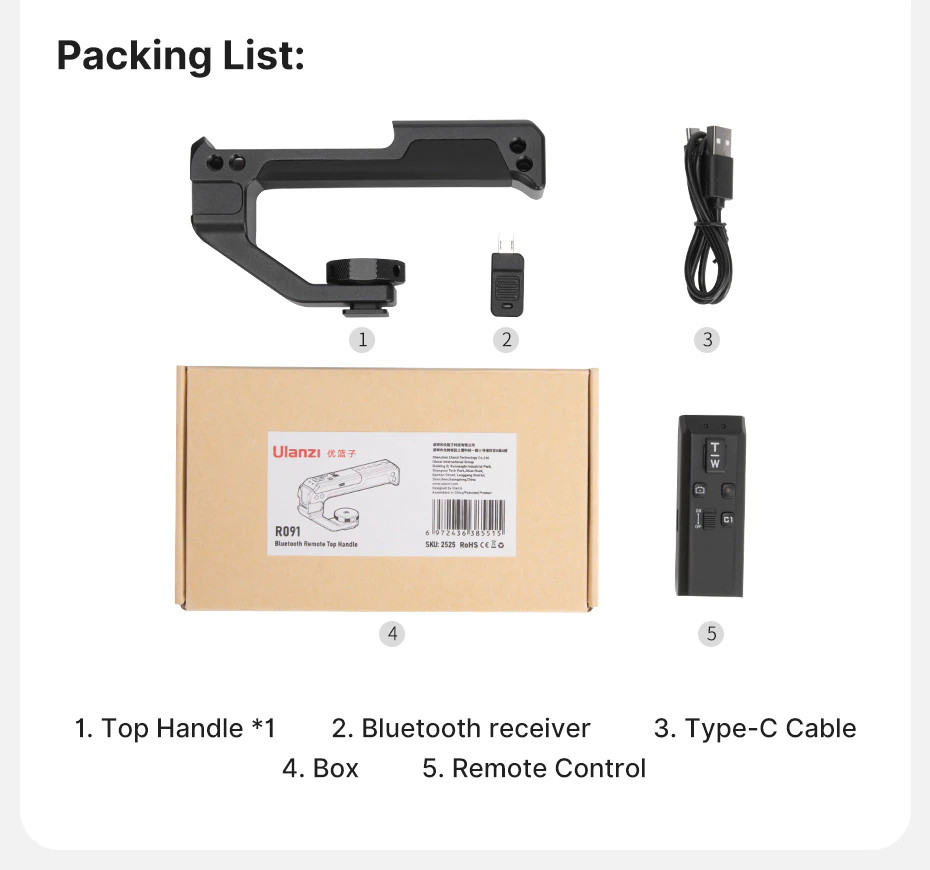 Ulanzi R091 Bluetooth Remote Top Handle