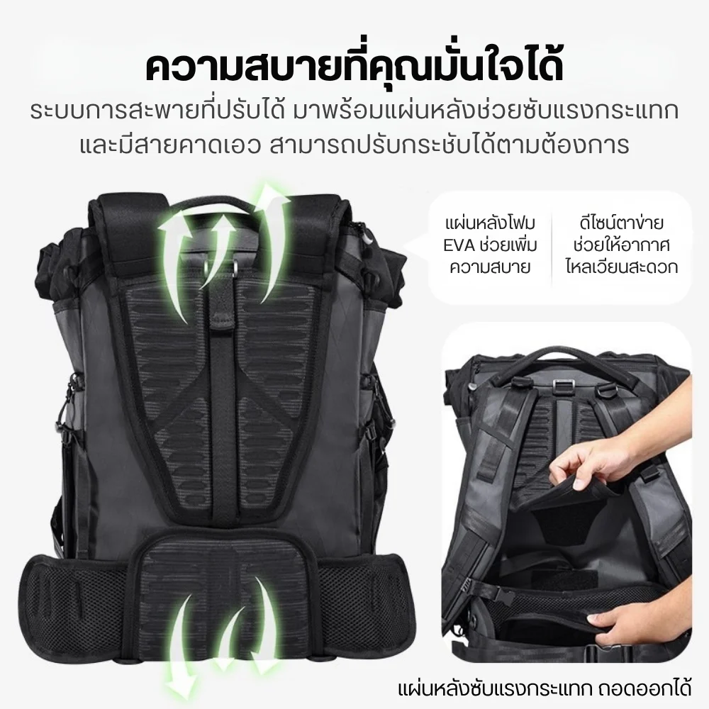 Ulanzi กระเป๋ากล้อง Backpack BT01 กระเป๋าสะพายหลัง กระเป๋าเป้ Travel Camera ความจุ 25.5-32.64 ลิตร