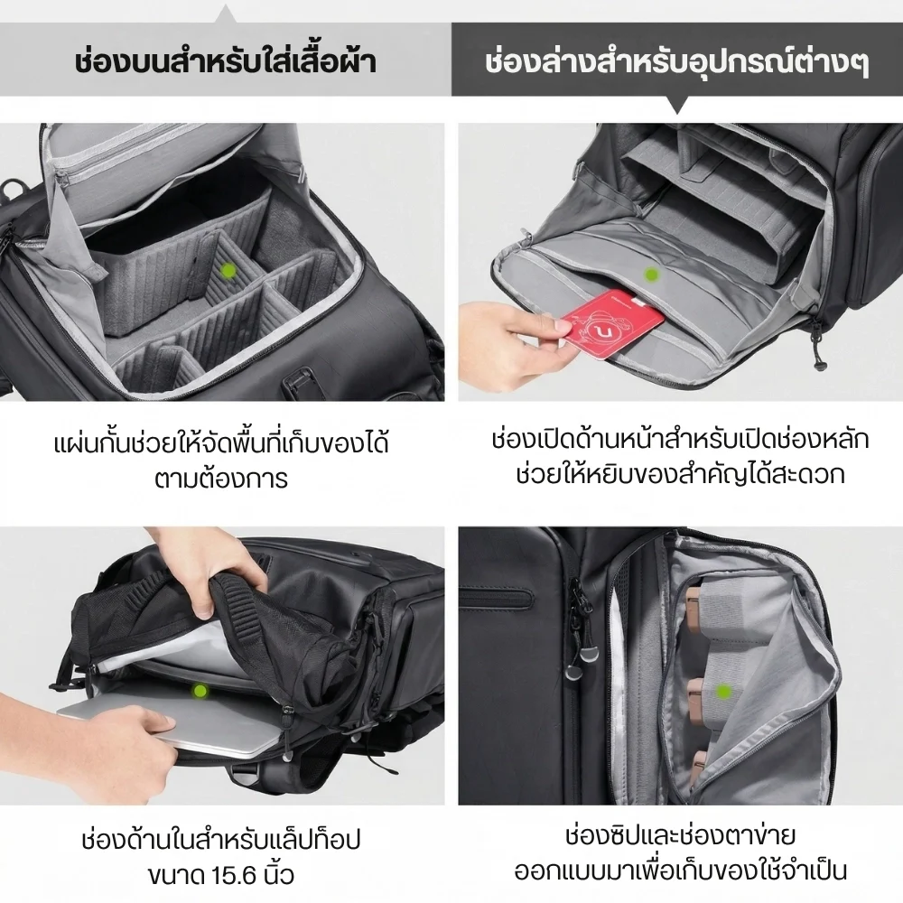 Ulanzi กระเป๋ากล้อง Backpack BT01 กระเป๋าสะพายหลัง กระเป๋าเป้ Travel Camera ความจุ 25.5-32.64 ลิตร