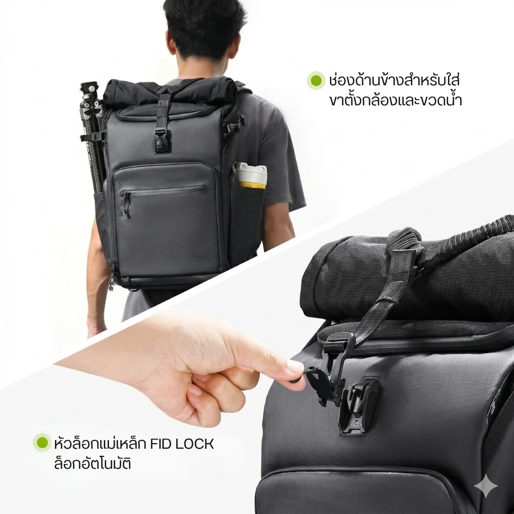 Ulanzi กระเป๋ากล้อง Backpack BT01 กระเป๋าสะพายหลัง กระเป๋าเป้ Travel Camera ความจุ 25.5-32.64 ลิตร