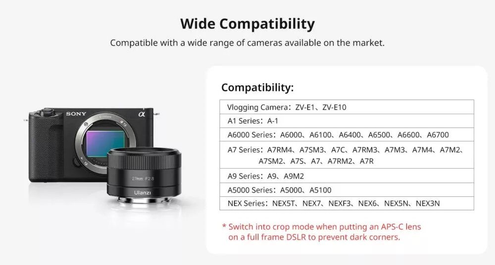 Ulanzi CL02 AF 27mm F2.8 APS-C Lens For Sony E-Mount