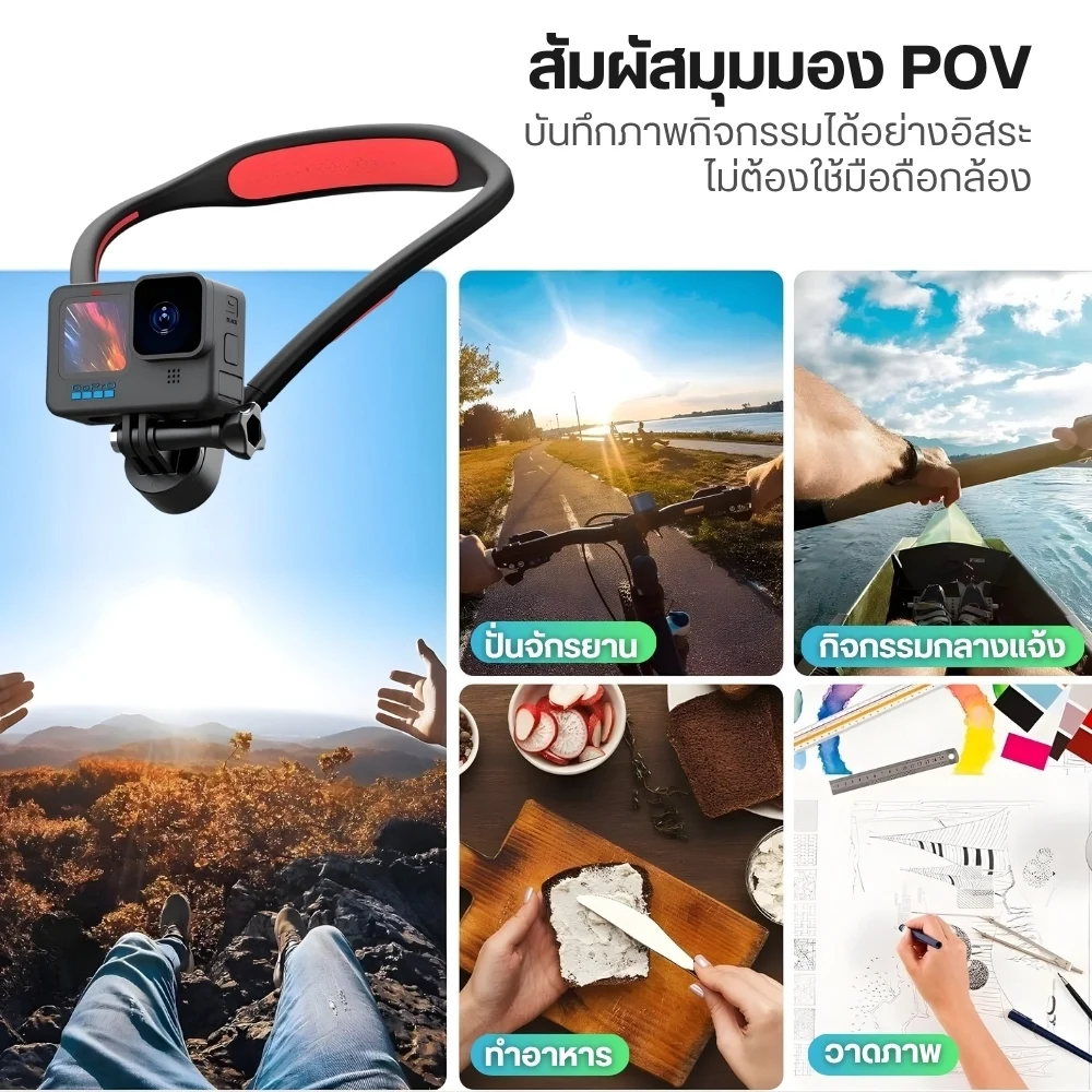 Ulanzi ที่ยึดโกโปรแบบคล้องคอ Go-Quick II V2 For Action Camera For Action Cameras Gopro 12 / 11 / 10 / 9 มุมมองแบบ POV