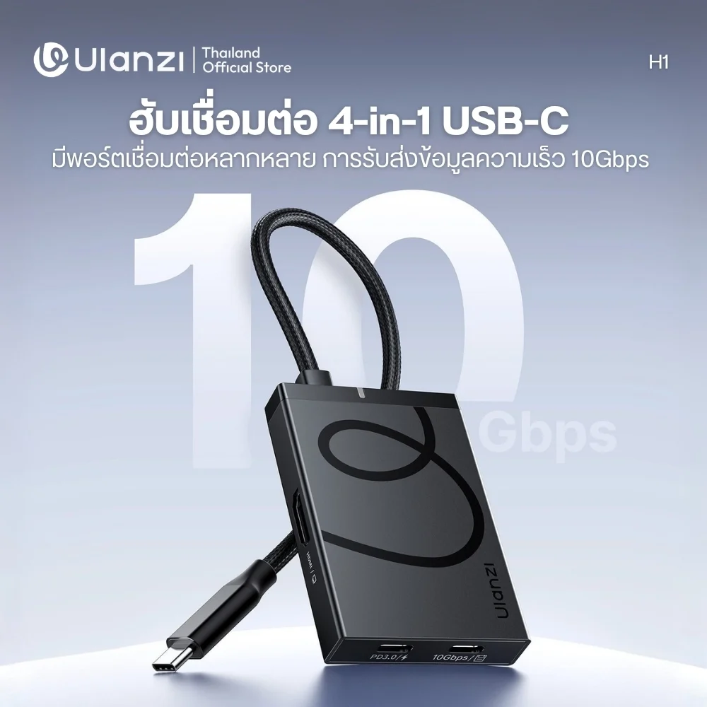 Ulanzi ฮับต่อสาย H1 4-in-1 USB-C Media Hub M033