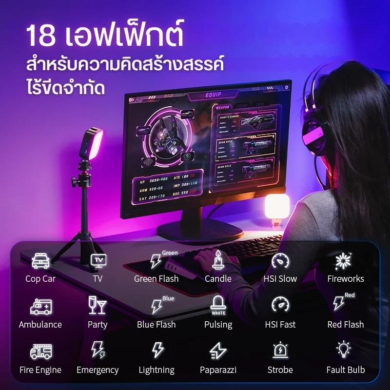 Ulanzi U60 RGB LED Video Selfie Light ไฟเซลฟี่ ไฟหนีบมือถือ