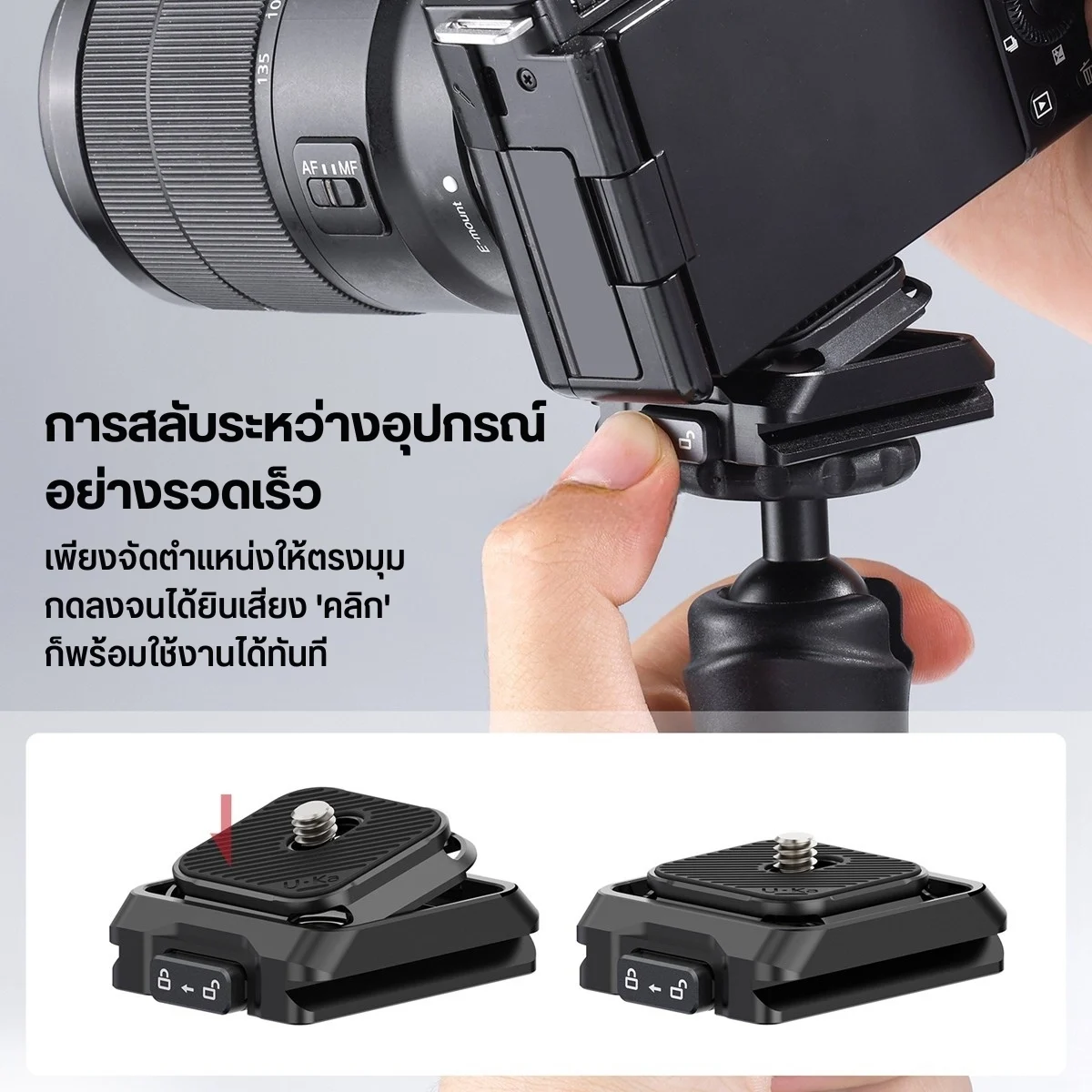 Ulanzi UKA01 Quick Release Plate เพลทปลดเร็ว สำหรับกล้องและขาตั้ง
