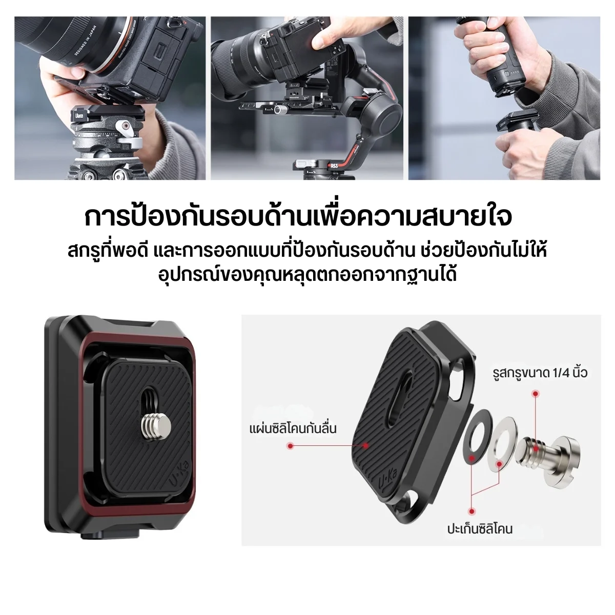 Ulanzi UKA01 Quick Release Plate เพลทปลดเร็ว สำหรับกล้องและขาตั้ง