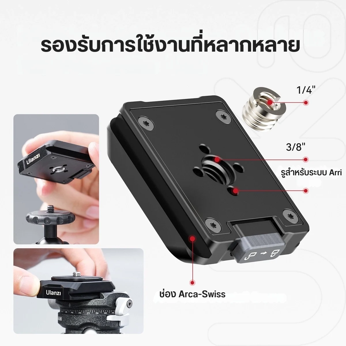 Ulanzi UKA01 Quick Release Plate เพลทปลดเร็ว สำหรับกล้องและขาตั้ง