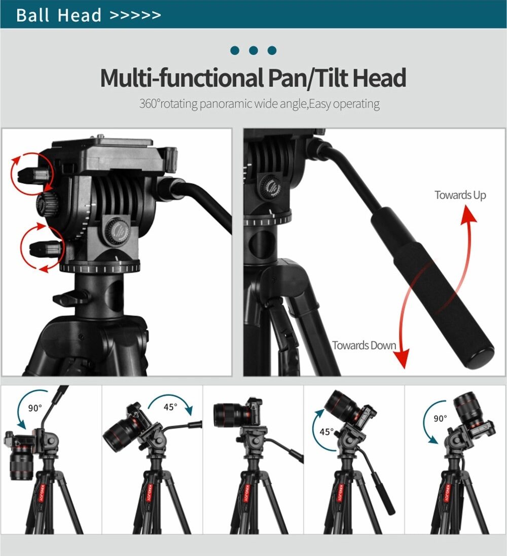 Kingjoy Vt 890h6 Horizontal Center Column Stand Professional Aluminum Tripod Monopod for Digital Video DSLR Camera Tripod(18)