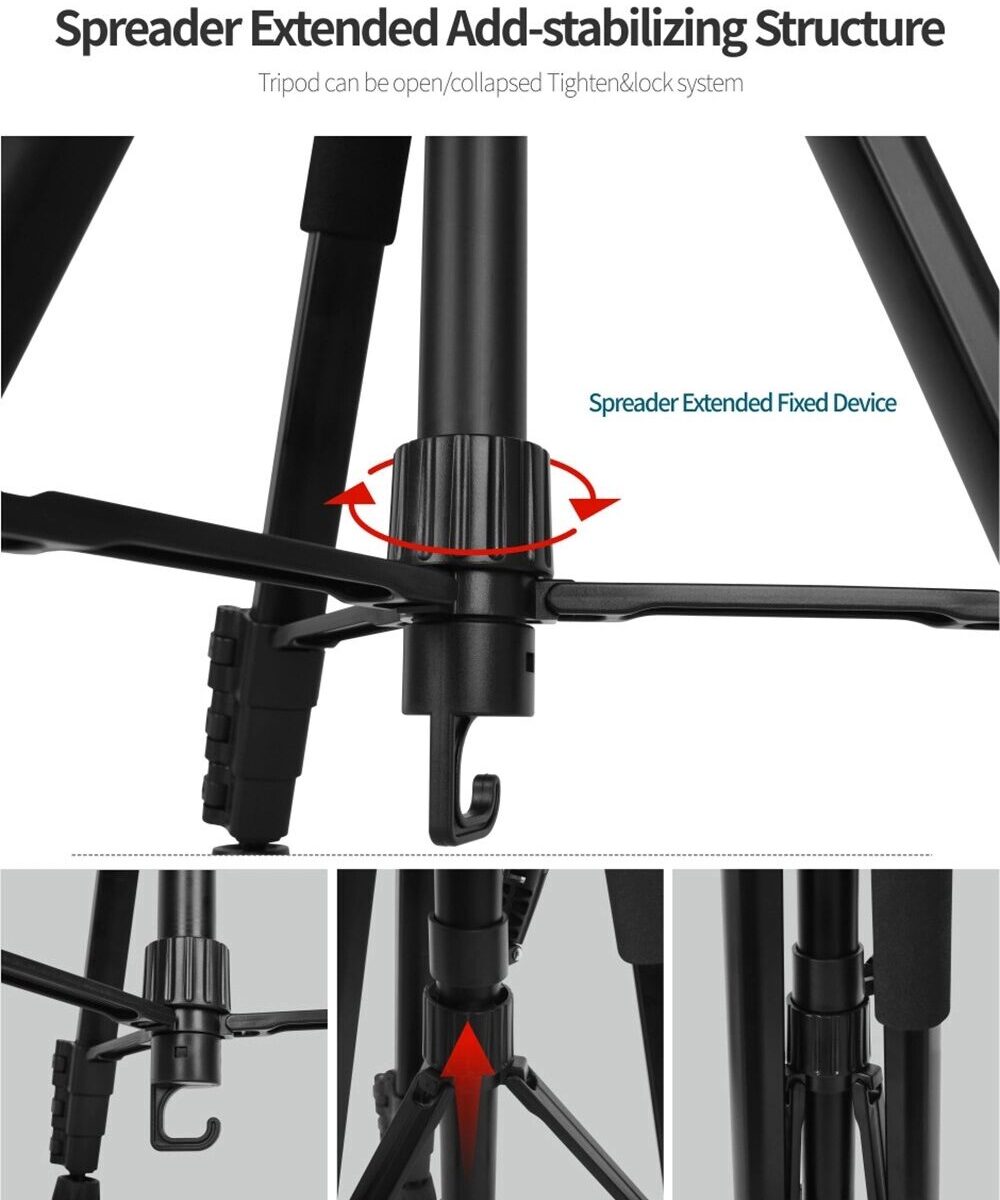 Kingjoy Vt 890h6 Horizontal Center Column Stand Professional Aluminum Tripod Monopod for Digital Video DSLR Camera Tripod(19)