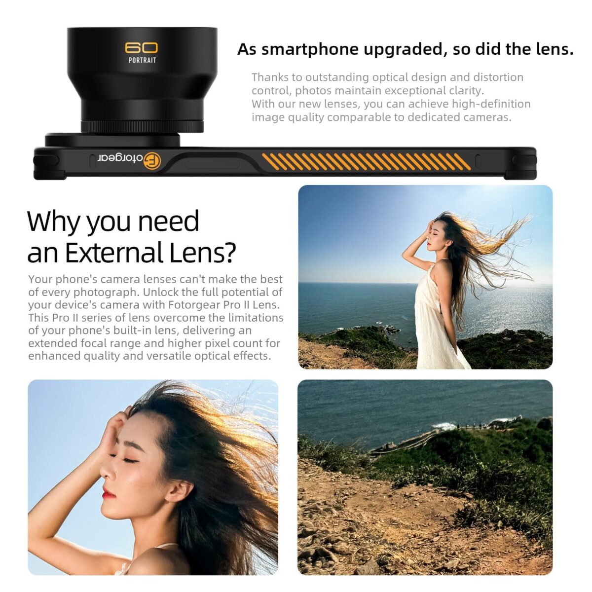 Fotorgear Portrait Lens 60mm เลนส์มือถือ 60มม. เลนส์พอร์ตเทรต T mount โทรศัพท์ เลนส์ถ่ายบุคคล กล้อง DSLR lens iphone
