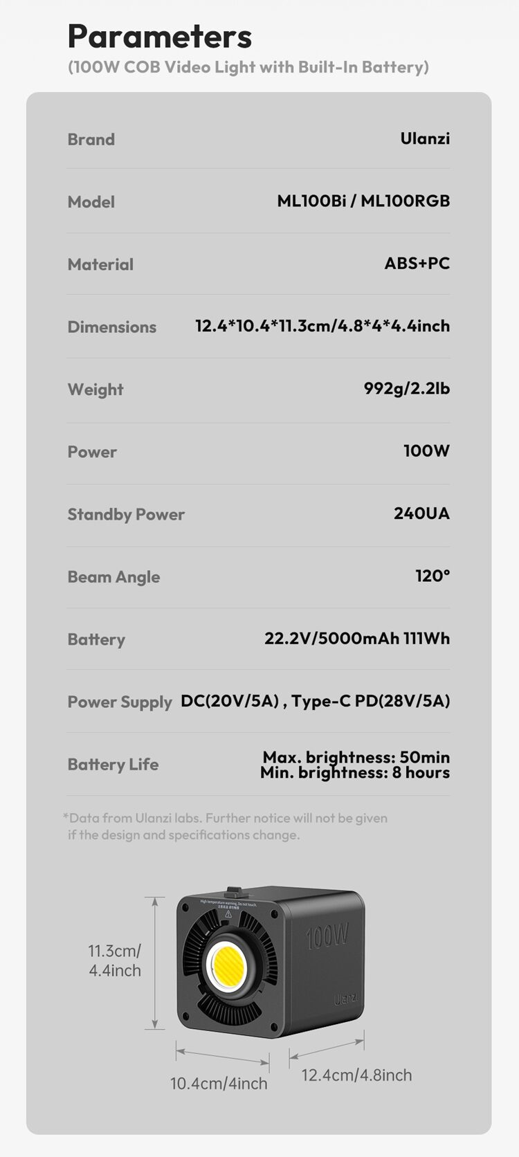 Led ulanzi ml100bi 15