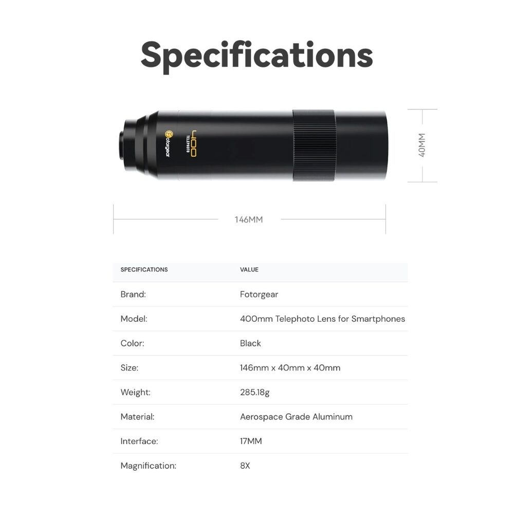 Acm fotorgear tele400mm 34