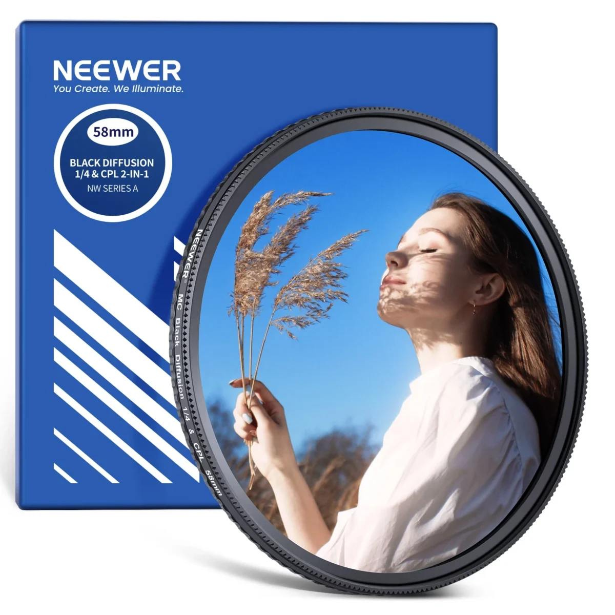 NEEWER 2 in 1 CPL + Black Diffusion 1/4 Filter