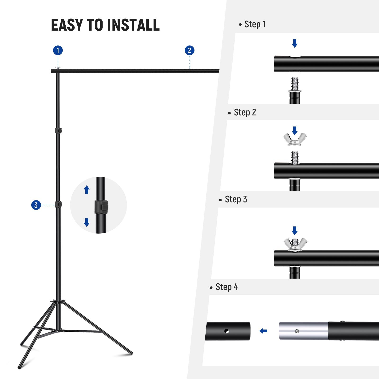 Neewer 3x2.1m : 10x7ft adjustable photo studio backdrop support system โครงฉาก ฉากเขียว 3