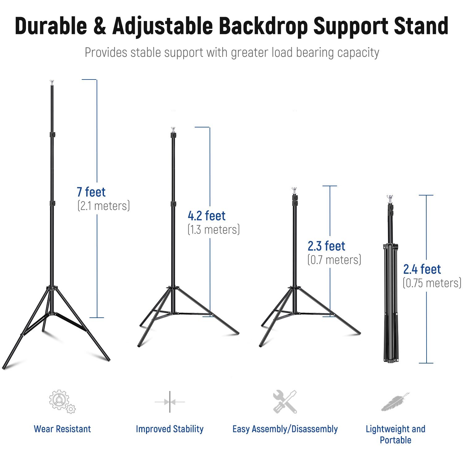 Neewer 3x2.1m : 10x7ft adjustable photo studio backdrop support system โครงฉาก ฉากเขียว 4