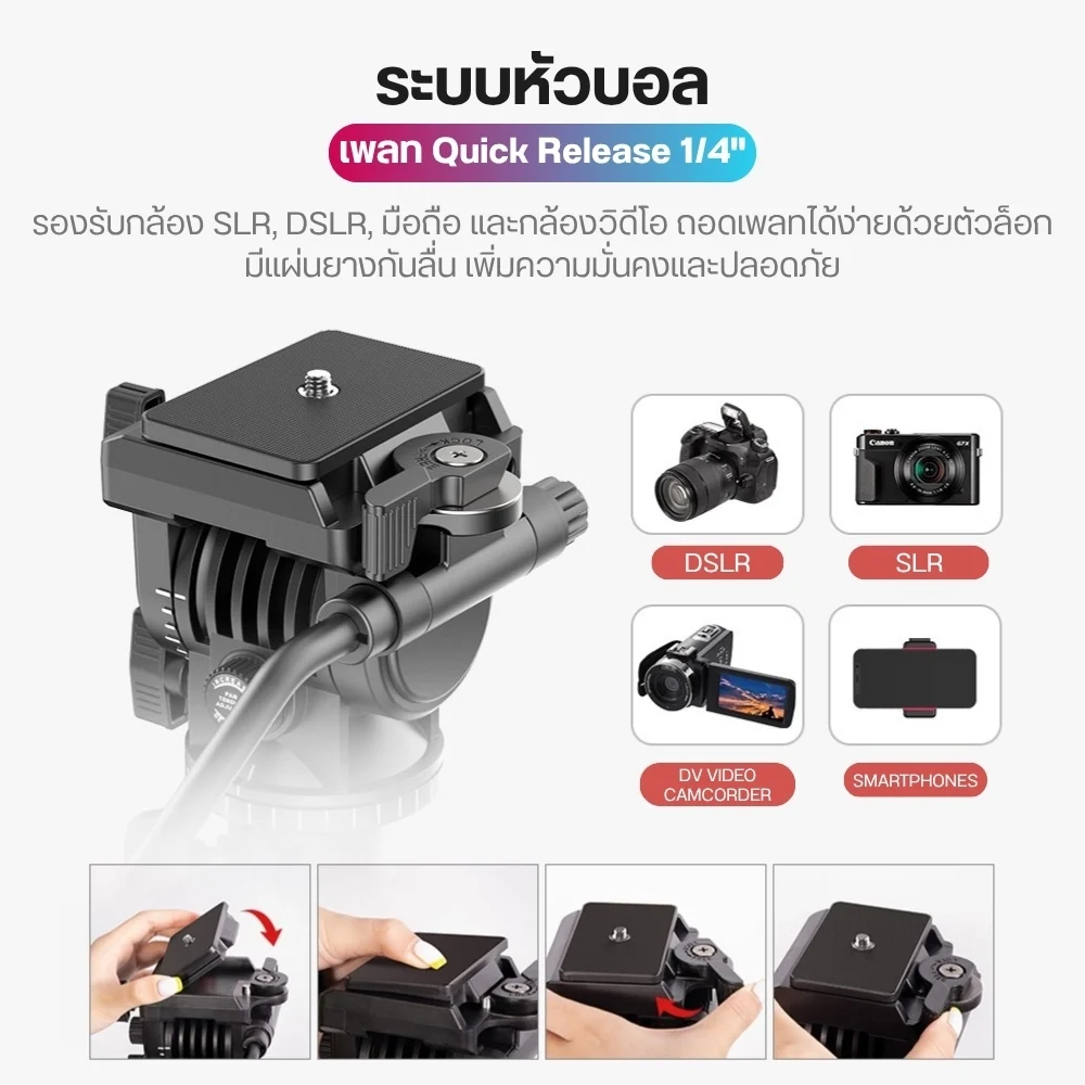 Ulanzi U-Select VT02 Lightweight Portable Tripod ขาตั้งกล้อง  ขาตั้งพกพา ขาตั้งถ่าย Video