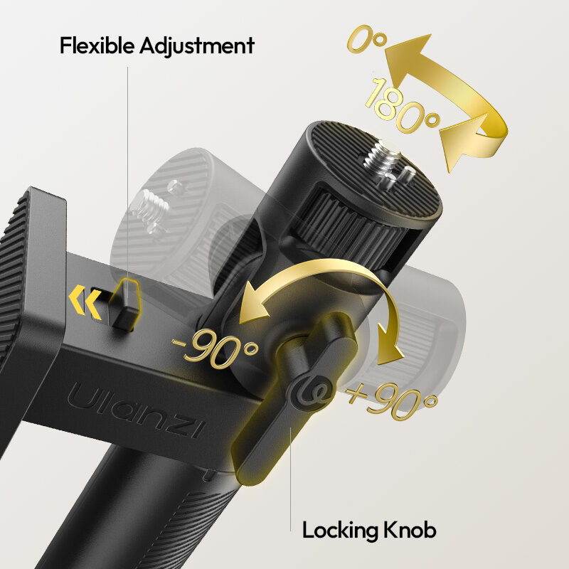 Ulanzi LA06 Light Handle Grip with Power Mount ด้ามจับไฟ LED พร้อมฐานใส่พาวเวอร์แบงค์ แบตสำรอง อเนกประสงค์