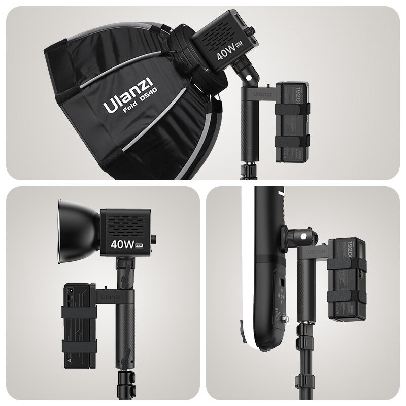 Ulanzi LA06 Light Handle Grip with Power Mount ด้ามจับไฟ LED พร้อมฐานใส่พาวเวอร์แบงค์ แบตสำรอง อเนกประสงค์