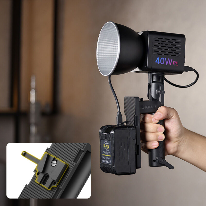Ulanzi LA06 Light Handle Grip with Power Mount ด้ามจับไฟ LED พร้อมฐานใส่พาวเวอร์แบงค์ แบตสำรอง อเนกประสงค์