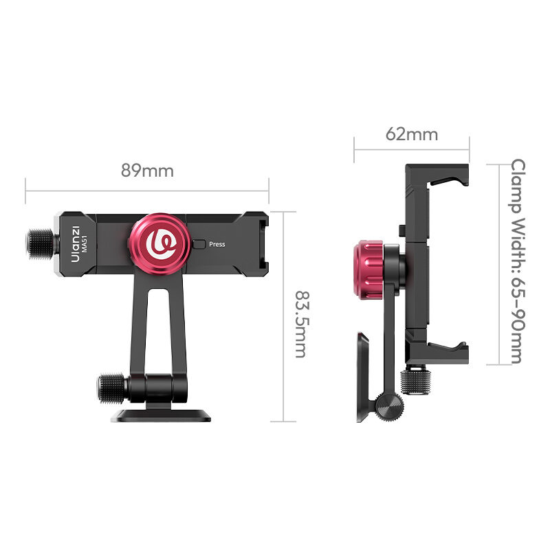 Ulanzi MA51 QuickClip Phone Clamp ที่หนีบโทรศัพท์ หัวจับมือถือ หัวจับ iPhone 17 16 15 แบบปรับได้ พร้อมระบบล็อกเร็ว