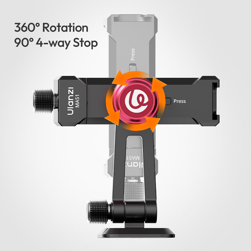 Ulanzi MA51 QuickClip Phone Clamp ที่หนีบโทรศัพท์ หัวจับมือถือ หัวจับ iPhone 17 16 15 แบบปรับได้ พร้อมระบบล็อกเร็ว