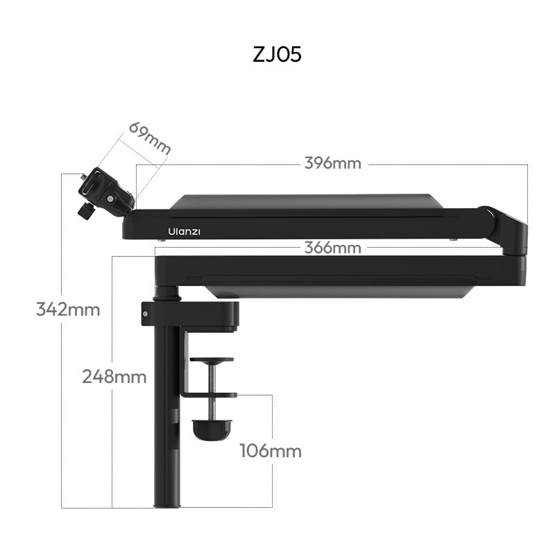 Ulanzi ZJ05 Adjustable Microphone Boom Arm แขนไมโครโฟน ขาจับไมค์หนีบโต๊ะ
