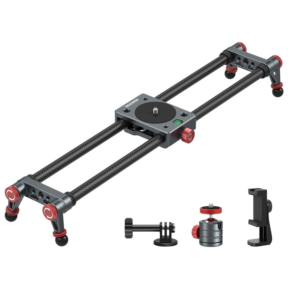 NEEWER CS1MCS2M Carbon Fiber Camera Slider สไลเดอร์กล้องคาร์บอนไฟเบอร์ขาปรับได้ 4060cm สำหรับกล้องและสมาร์ทโฟน (9)