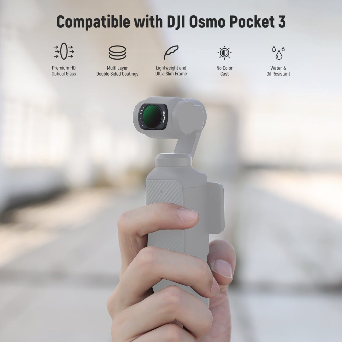 Neewer Fl 89 Magnetic Filter Set 3 Pack ชุดฟิลเตอร์แม่เหล็ก 3 ชิ้น สำหรับ Dji Osmo Pocket 3 (2)