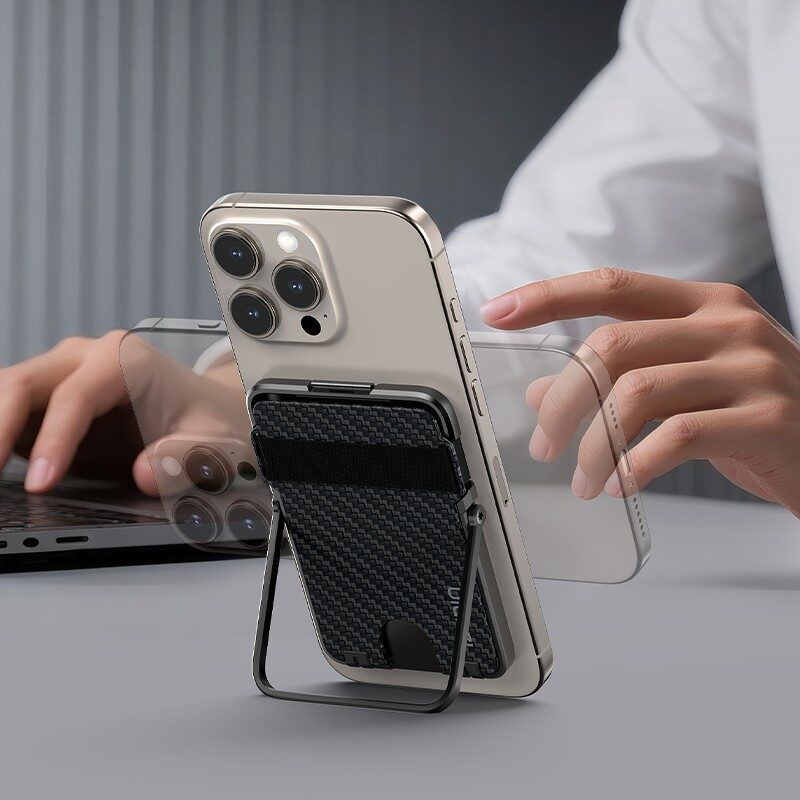Ulanzi ML25 MagLock Cardholder กระเป๋าบัตรแม่เหล็ก คาร์บอนไฟเบอร์ บาง 0.8cm พร้อมขาตั้ง กระเป๋าบัตร Magsafe