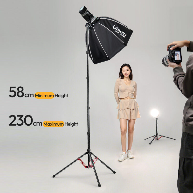 Ulanzi T230 Reversible Leg Light Stand ขาตั้งไฟ คาร์บอนไฟเบอร์ น้ำหนักเบา สูง 2.3 เมตร ขาตั้งกล้อง ไม้เซลฟี่ แขนบูม